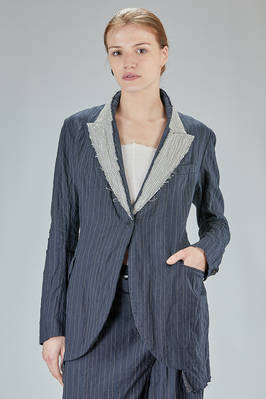slim jacket, pinstriped in hemp, cotton and metal  - 163